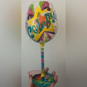 Lolita Colorful Celebration Wine Glass NWT & Box
